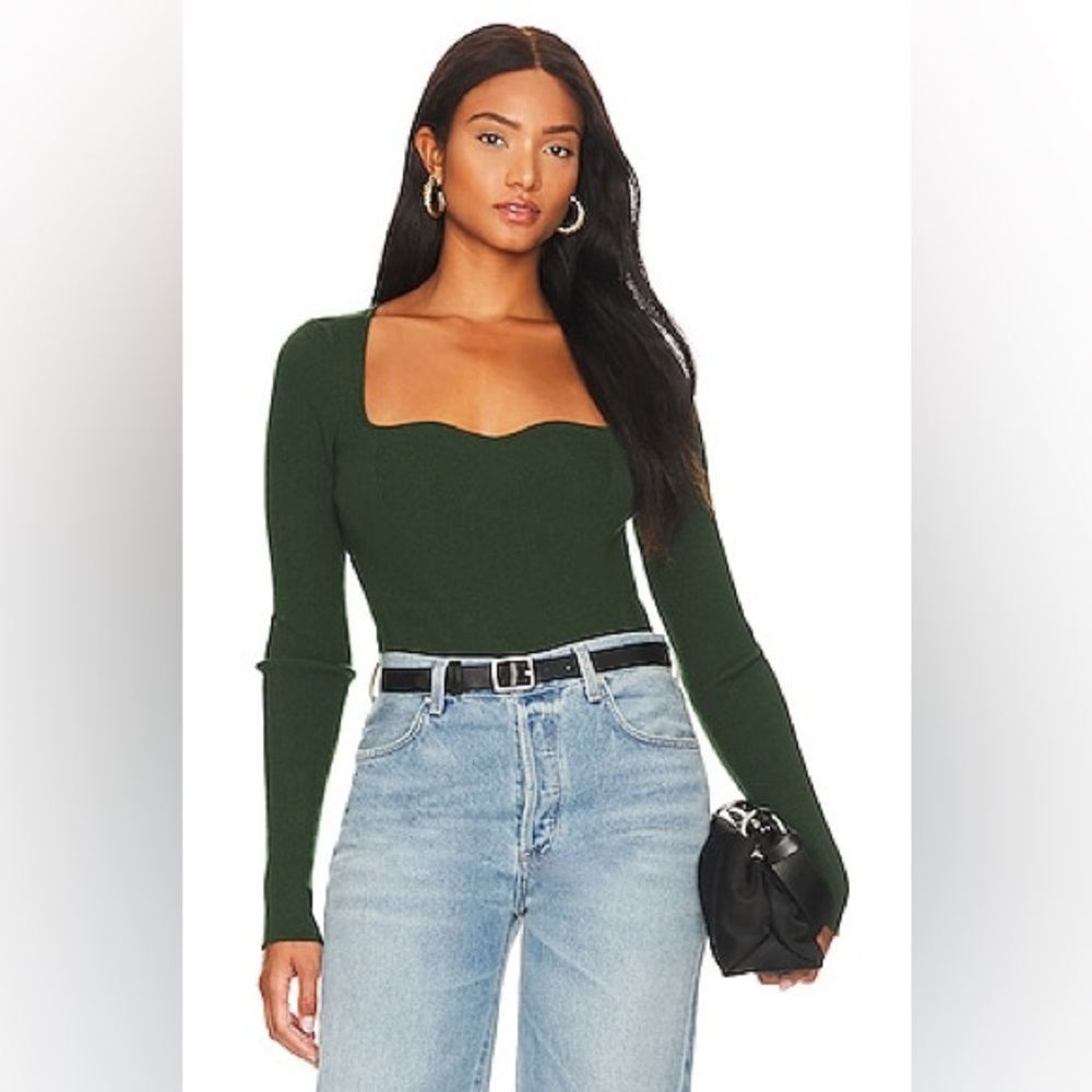 NWT Revolve One Grey Day OGD Seville Bodysuit in Forest Green Size XS